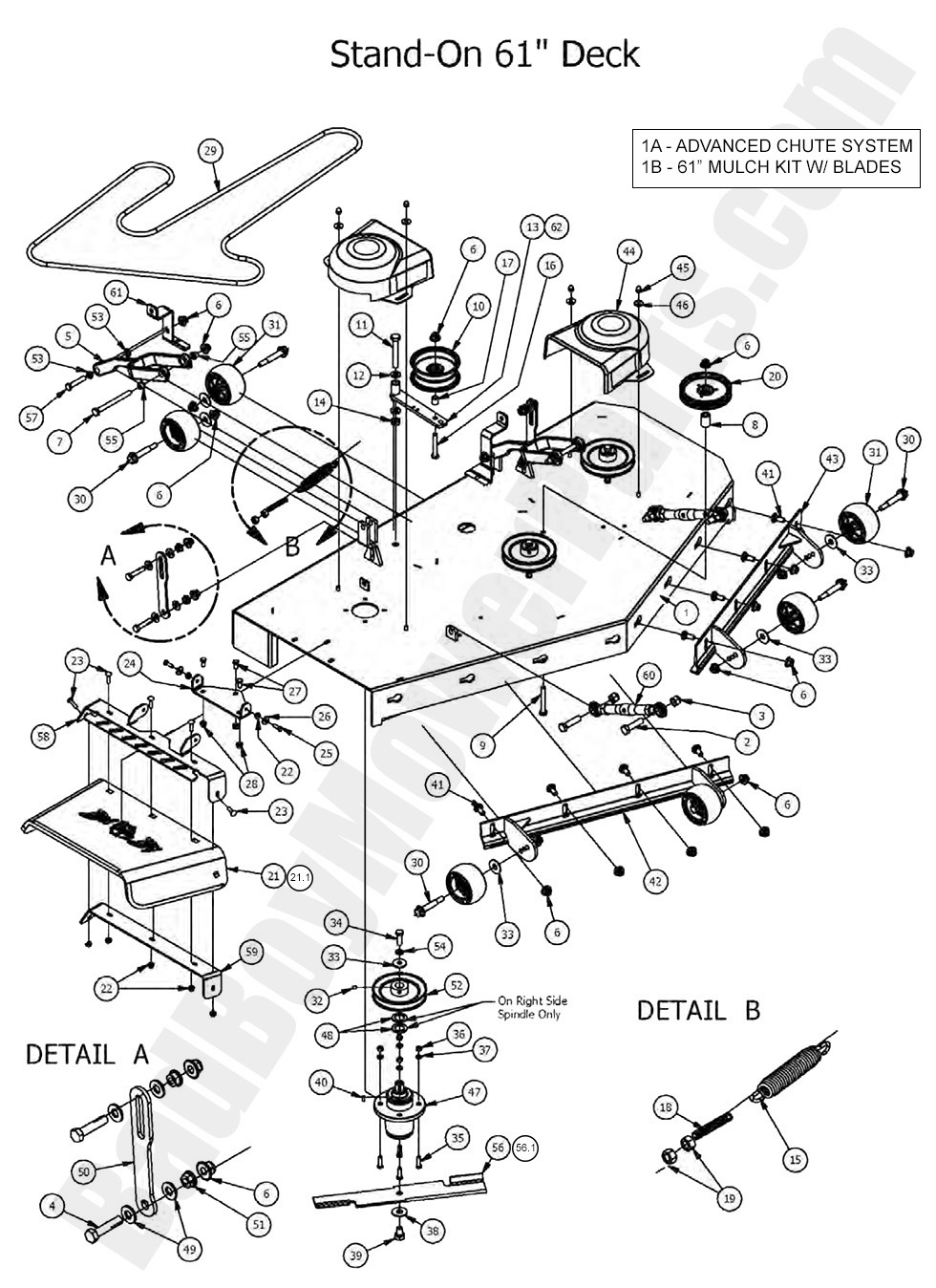 1638 - Bad Boy Mower Parts Lookup > 2017 > Stand-On > 61\" Deck Assembly